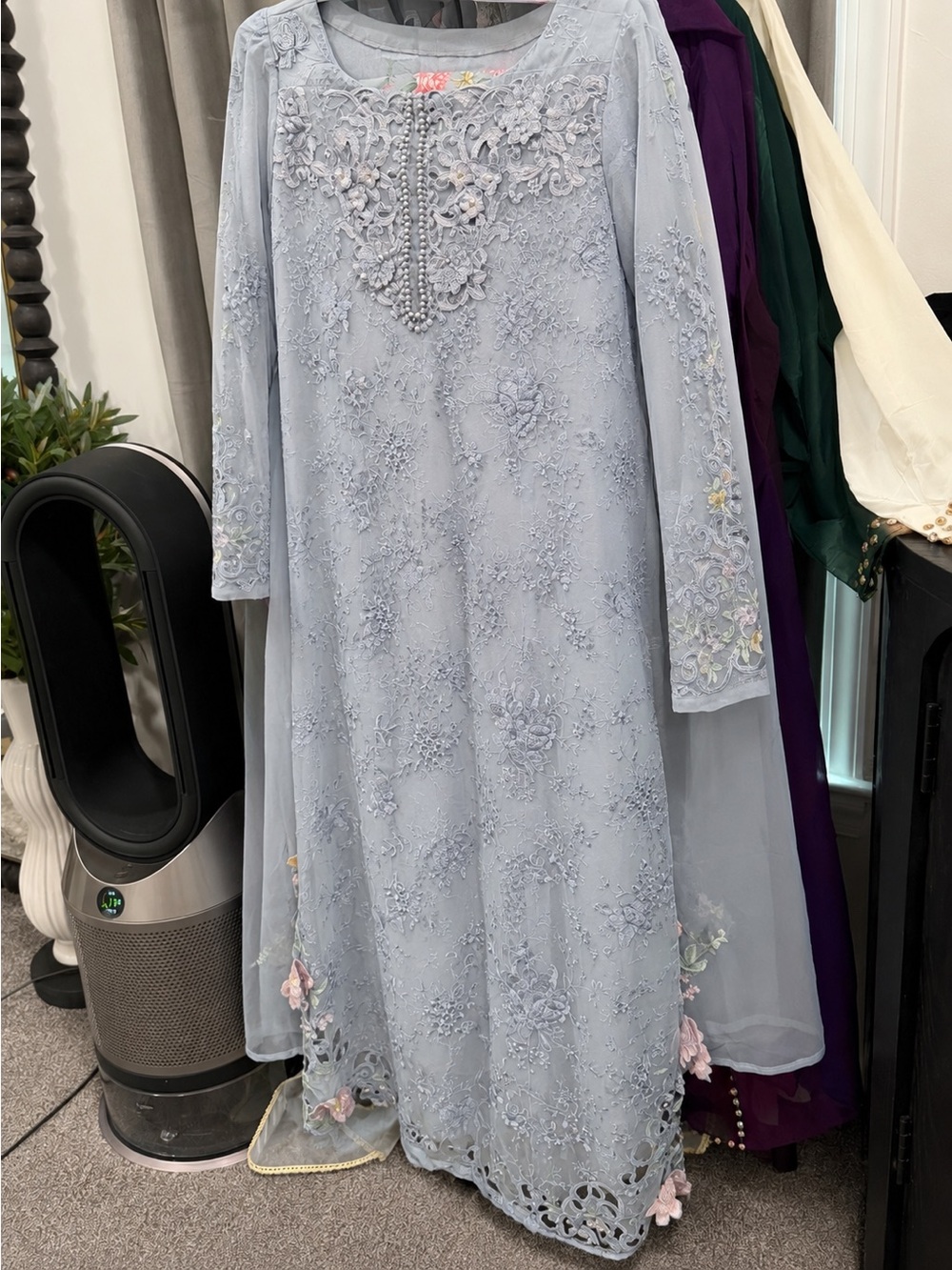 ✨ Elegant Maria B. Luxury Embroidered Suit – Size Medium (Stitched) ✨